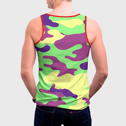 Мужская майка без рукавов Камуфляж / 3D-Красный – фото 4