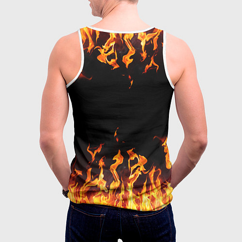 Мужская майка без рукавов FIRE ОГОНЬ / 3D-Белый – фото 4