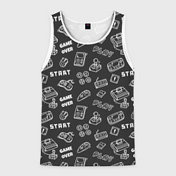 Майка-безрукавка мужская Video game, цвет: 3D-белый