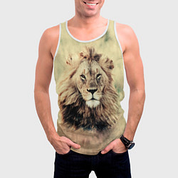 Майка-безрукавка мужская Lion King, цвет: 3D-белый — фото 2