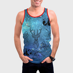 Майка-безрукавка мужская Звери, цвет: 3D-красный — фото 2