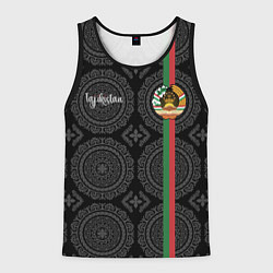 Майка-безрукавка мужская Таджикистан, цвет: 3D-черный