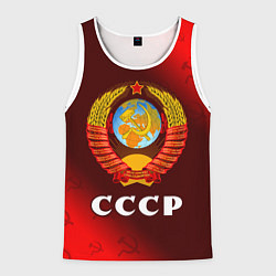 Майка-безрукавка мужская СССР USSR, цвет: 3D-белый