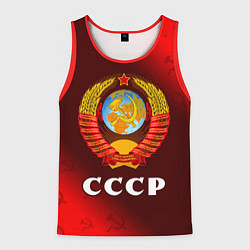 Майка-безрукавка мужская СССР USSR, цвет: 3D-красный