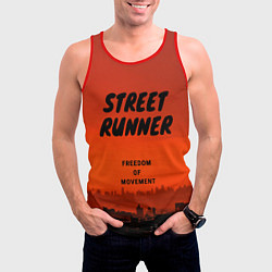 Майка-безрукавка мужская Street runner, цвет: 3D-красный — фото 2
