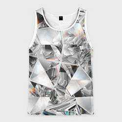 Майка-безрукавка мужская Зеркальный калейдоскоп, цвет: 3D-белый