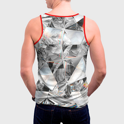 Мужская майка без рукавов Зеркальный калейдоскоп / 3D-Красный – фото 4
