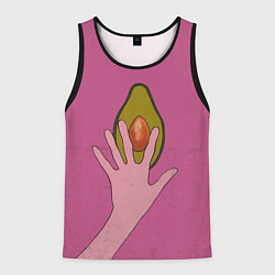 Майка-безрукавка мужская Avocado, цвет: 3D-черный