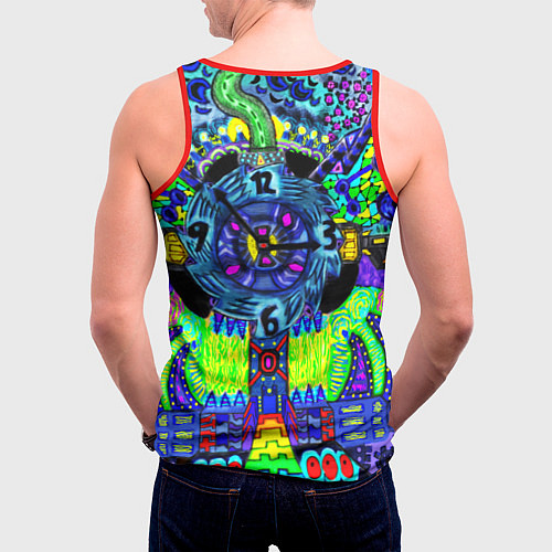 Мужская майка без рукавов КИСЛОТА ГОРОД / 3D-Красный – фото 4