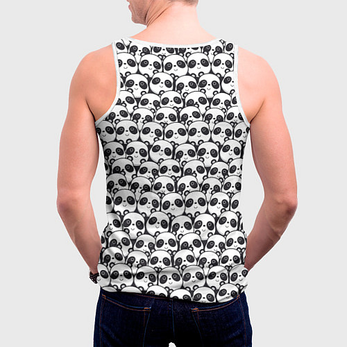 Мужская майка без рукавов ПАНДЫ / 3D-Белый – фото 4