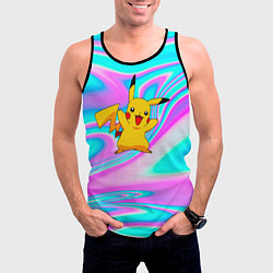 Майка-безрукавка мужская Пикачу, цвет: 3D-черный — фото 2