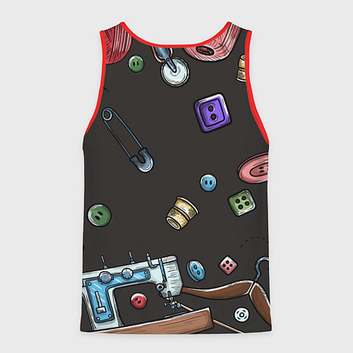 Мужская майка без рукавов Сшито с любовью / 3D-Красный – фото 2