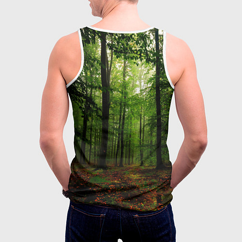 Мужская майка без рукавов Лес / 3D-Белый – фото 4