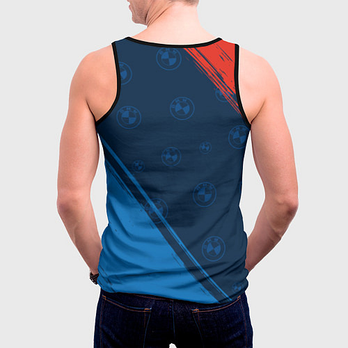 Мужская майка без рукавов BMW БМВ / 3D-Черный – фото 4
