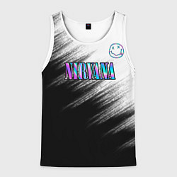 Майка-безрукавка мужская Nirvana, цвет: 3D-белый