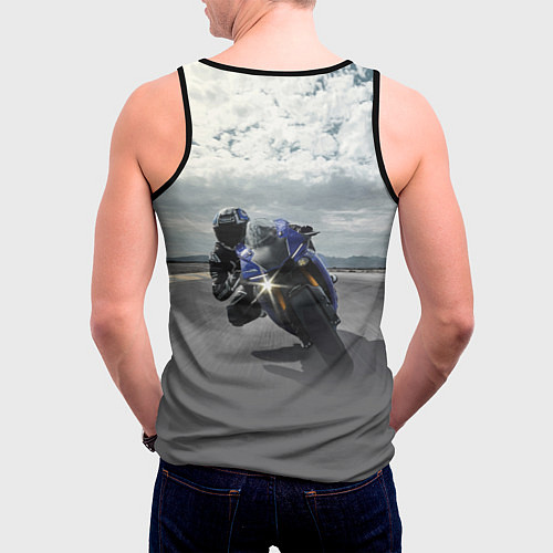 Мужская майка без рукавов Yamaha / 3D-Черный – фото 4