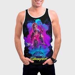 Майка-безрукавка мужская Cyberpunk 2077, цвет: 3D-белый — фото 2