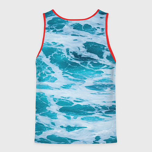 Мужская майка без рукавов Вода волны пена море / 3D-Красный – фото 2