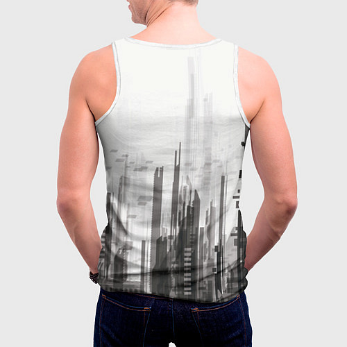 Мужская майка без рукавов Cyberpunk 2077 Arasaka / 3D-Белый – фото 4