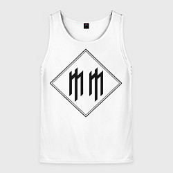 Майка-безрукавка мужская Marilyn Manson, цвет: 3D-белый