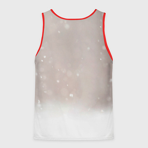 Мужская майка без рукавов Лиса и снег / 3D-Красный – фото 2