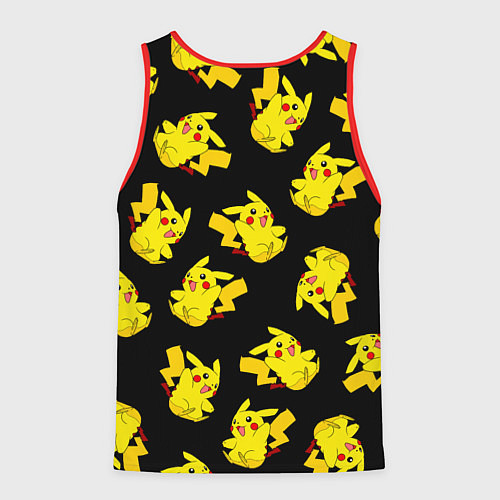 Мужская майка без рукавов Веселый пикачу / 3D-Красный – фото 2