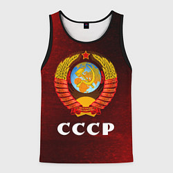 Майка-безрукавка мужская СССР USSR, цвет: 3D-черный