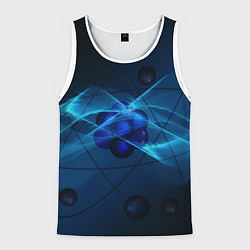 Майка-безрукавка мужская Атом, цвет: 3D-белый