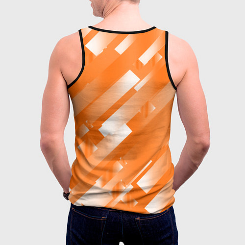 Мужская майка без рукавов Оранжевый градиент / 3D-Черный – фото 4