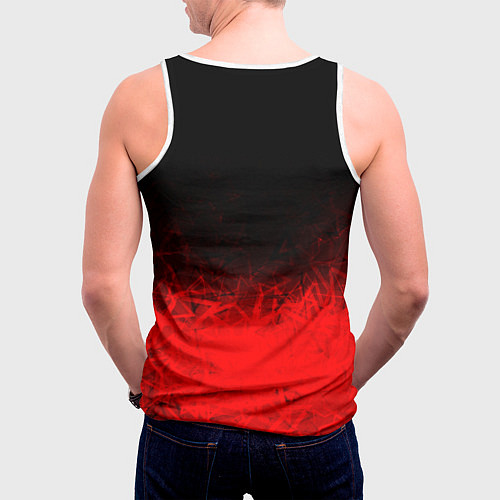 Мужская майка без рукавов КРАСНО-ЧЕРНЫЙ ГРАДИЕНТ / 3D-Белый – фото 4