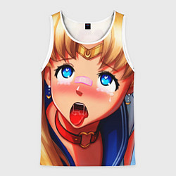 Майка-безрукавка мужская SAILOR MOON AHEGAO, цвет: 3D-белый