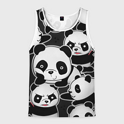 Майка-безрукавка мужская Смешные панды, цвет: 3D-белый