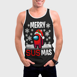 Майка-безрукавка мужская Merry Sus Mas, цвет: 3D-белый — фото 2