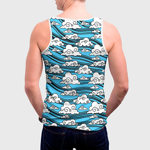 Мужская майка без рукавов КИМОНО ТАНДЖИРО / 3D-Белый – фото 4