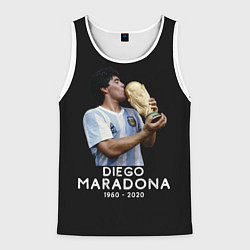 Майка-безрукавка мужская Diego Maradona, цвет: 3D-белый