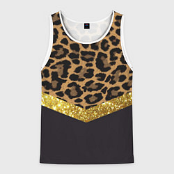 Майка-безрукавка мужская Леопардовый принт, цвет: 3D-белый