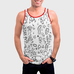 Майка-безрукавка мужская DIE ANTWOORD, цвет: 3D-красный — фото 2