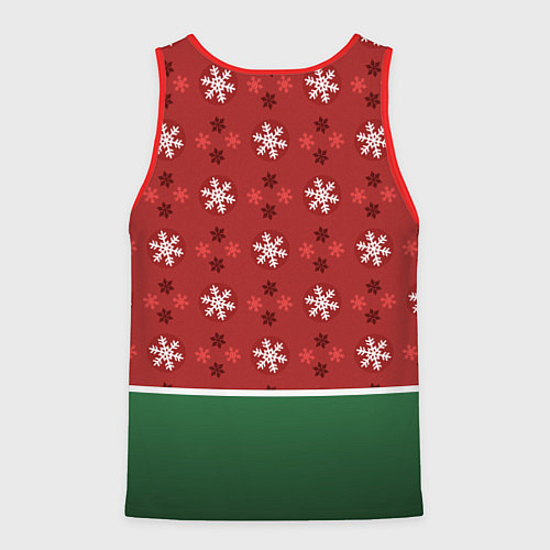 Мужская майка без рукавов Пингвин Новый год / 3D-Красный – фото 2