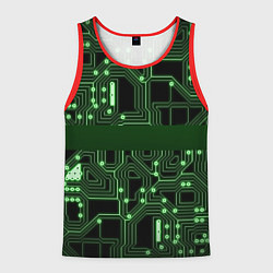 Майка-безрукавка мужская Неоновая схема, цвет: 3D-красный