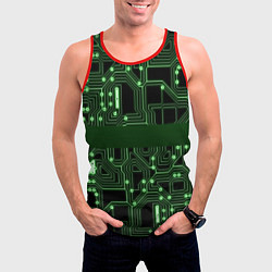 Майка-безрукавка мужская Неоновая схема, цвет: 3D-красный — фото 2