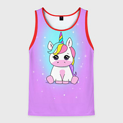 Майка-безрукавка мужская Единорог, цвет: 3D-красный