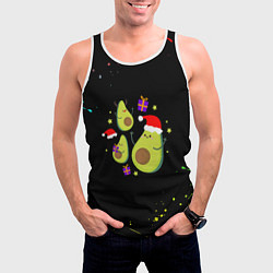 Майка-безрукавка мужская Новогодние Авокадо, цвет: 3D-белый — фото 2