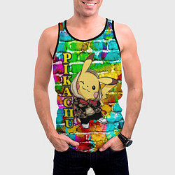 Майка-безрукавка мужская Pikachu, цвет: 3D-черный — фото 2