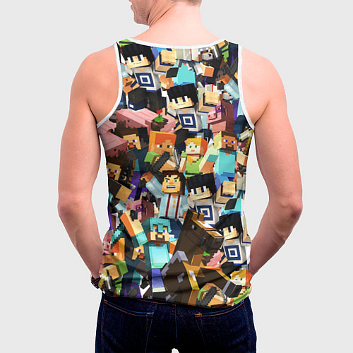 Мужская майка без рукавов MINECRAFT / 3D-Белый – фото 4