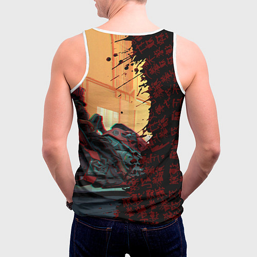 Мужская майка без рукавов Киберпанк / 3D-Белый – фото 4