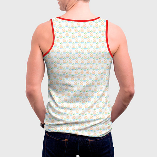 Мужская майка без рукавов Четыре элемента паттерн текстура / 3D-Красный – фото 4