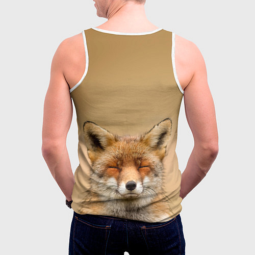 Мужская майка без рукавов Милая лисичка / 3D-Белый – фото 4