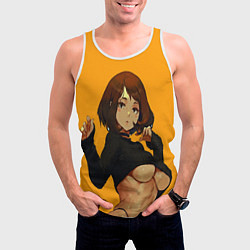 Майка-безрукавка мужская Uraraka Ahegao Урарака, цвет: 3D-белый — фото 2