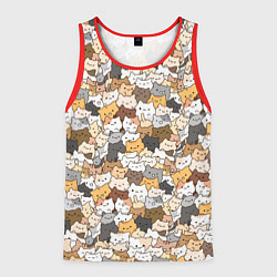 Майка-безрукавка мужская Котики муркотики, цвет: 3D-красный