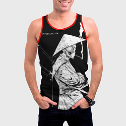 Майка-безрукавка мужская Самурай скелет с трубкой, цвет: 3D-красный — фото 2